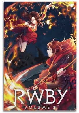Ink blot Anime RWBY Poster, Staffel 3, Leinwandposter, Wandkunst, Dekoration, Wohnzimmer, Schlafzimmer, Dekoration, Poster, 30 x 45 cm, ungerahmter Stil