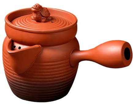 Teapot with Handle Loose Leaf Tea Pot and Tea Tea Maker for Household Kitchen Tea House Picnic Camping, Red