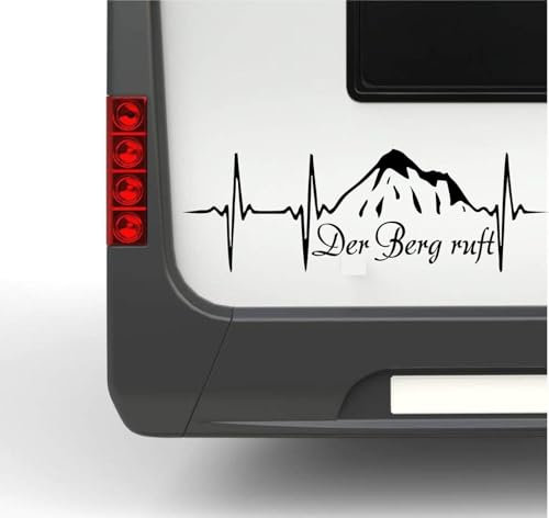 Rakelfix Wohnmobil Wohnwagen Aufkleber Herzschlag Der Berg Ruft Typ2 ca 40cm Sticker Autoaufkleber