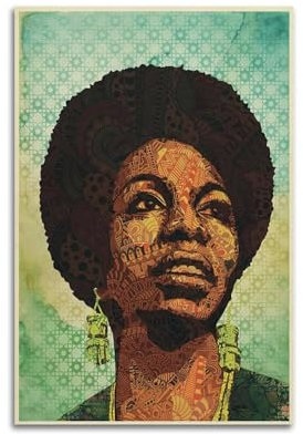 Generisch Leinwandposter Nina Simone, Wandkunst, dekoratives Wohnzimmer-Poster, Schlafzimmer-Poster, 30 x 45 cm, ungerahmter Stil