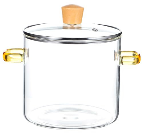 POPETPOP Cacerola De Transparente Doble Asa Resistente Altas Para Estofados y Cocción Cocina De Inducción