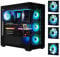 BitFenix CETO High Airflow PC Gaming Case Black-Panoramic Tempered Glass–Reverse Connection Motherboard Compatible–4xInfinity Mirroring ARGB Fans(3X Reverse)-360mm AIO/GPU 410mm Support