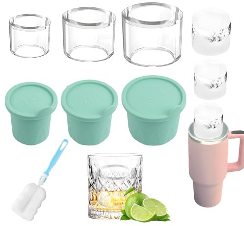 Eiswürfelform für Stanley Cup, Silikon Eisform mit Deckel, Wiederverwendbare Eiswürfel für Stanley Thermobecher, Ice Cube Tray für Tumbler Becher, Cocktails, Kaffee, Whiskey und Eiscreme