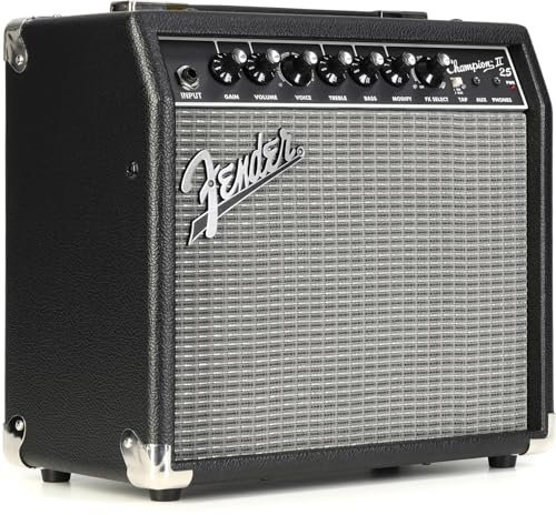 Fender Champion II 25 Guitar Amplifier, 25 Watt, with 2 Year Warranty, Features 12 Integrated Effects Models