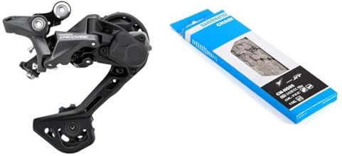 SHIMANO Unisex-Adult Cambio Tras. 10/11v SGS Fahrradwechsel, Mehrfarbig, One Size & Unisex – Erwachsene Kette Deore XT CN-HG95 10-Fach, Silky Black, One Size