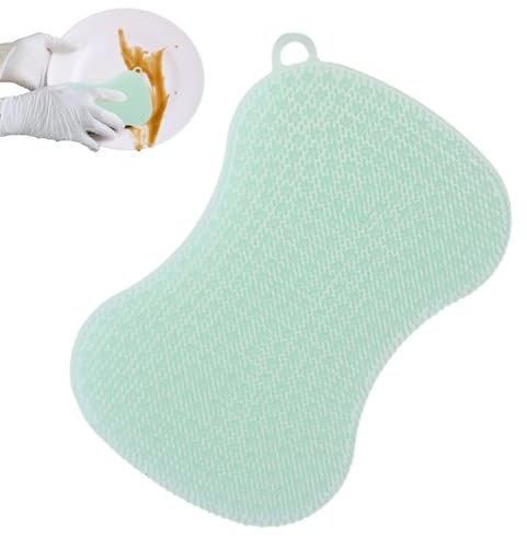 Esponja de Silicona Multiusos para Cocina - Cepillo con Cerdas Suaves para Lavar Platos, Secado Rápido, Estropajo y Limpiador de Ollas