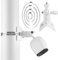 360° Universelle Masthalterung, Camera Pole Montagehalterung mit 4 Verstellbare Rohrschelle, Masthalterung Halterung für Innenkamera Spotlight Kamera&Solarpanel zum Rohrdurchmesser 30-200 mm (Weiß)
