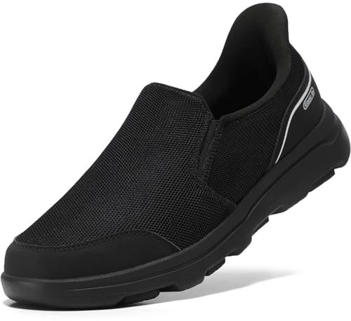 STQ Sneaker Herren Freihändig Turnschuhe Slip on Orthopädische Schuhe Leicht Freizeitschuhe Schwarz 44 EU / 10.5 US