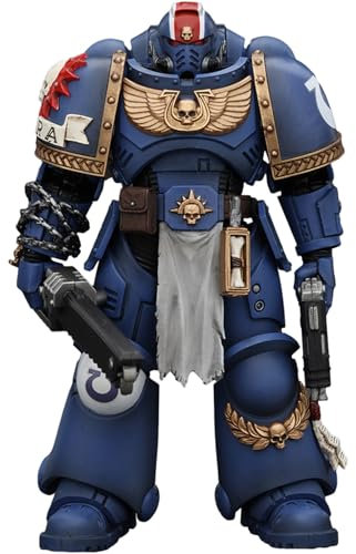 JOYTOY Warhammer 40k Space Marine 2, Uitramarines Lieutenant Titus 1/18 Action Figur Collection Model Geschenk,Gewidmet Ihnen die das Sammeln lieben