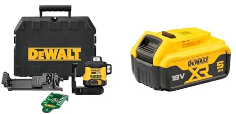 DEWALT DCLE34031N-XJ 18v Compact 3x360 Green Laser - Bare Unit + DEWALT Battery