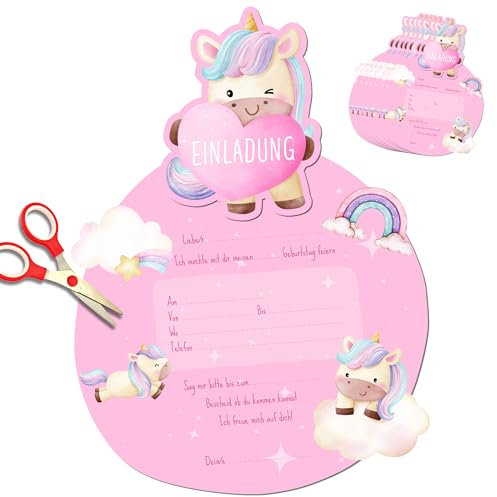 MeinBaby123® 10 Einladungen zum selber basteln (Einhorn)