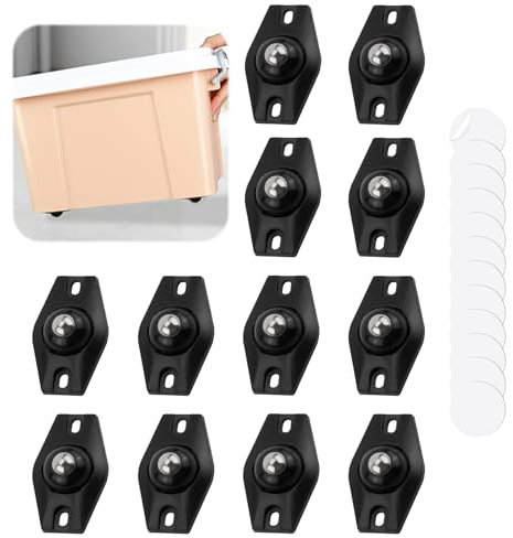 12PCS Möbelrollen Klein Universal, Mini Rollen Für Küchengeräte 360° Moving Wheels Kugelrollen Schwerlast Möbelrollen Flach Für Transport Von Möbel Waren Aufbewahrungsboxen Kaffeevollautomat