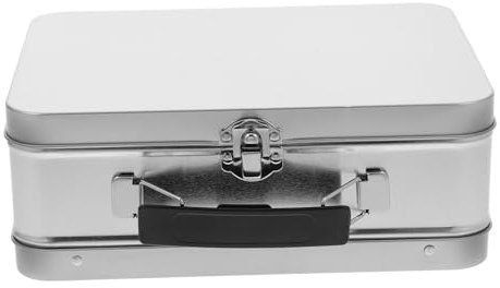 OFFSCH Fiambrera MetáLica Vintage Con Asa Y Cierre Caja De Almuerzo De Hojalata Con Tapa Abatible Para Almacenaje Y Regalos 8X6X3 Pulgadas