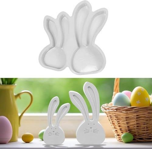 Silikonform Ostern Hase, Silikonformen Gießformen Ostern, Gießform Ostern Hase, Gießformen Silikon Ostern, Silikonform Frühling Hase zum gießen, Giessformen Silikon für DIY Osterhase Deko Handwerk (U)