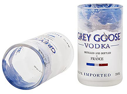 GoGiftid Verre recyclé – Gobelet recyclé de 300 ml créé à l'aide d'une bouteille de vodka grise | Vodka écologique pour spiritueux, cocktails et jus de fruits | Cadeau unique (lot de 1)