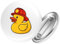 Huuraa Button Quietscheente Feuerwehr Comic Gummiente Geschenk Größe 25mm Quietscheente Feuerwehr Geschenkidee