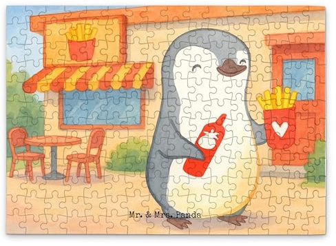 Mr. & Mrs. Panda Puzzle Pinguin Pommes Design 192 Teile - Geschenk, für Frauen, Jahrestag, Puzzlespiel, Freundin, 2000, Valentinstag, Freund, 500, Hochzeitstag, 1500, 300