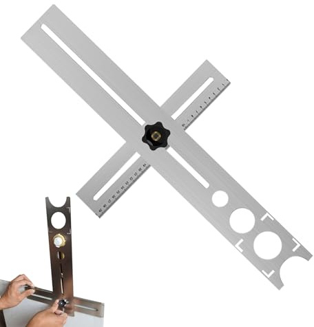 Fliesen Winkel Messlineal - Fliesenloch Locator, 300 Mm Bereich Mit 25–60 Mm Lochgrößen | Präzisionsbohrhandbuch Für Keramik, & Granit