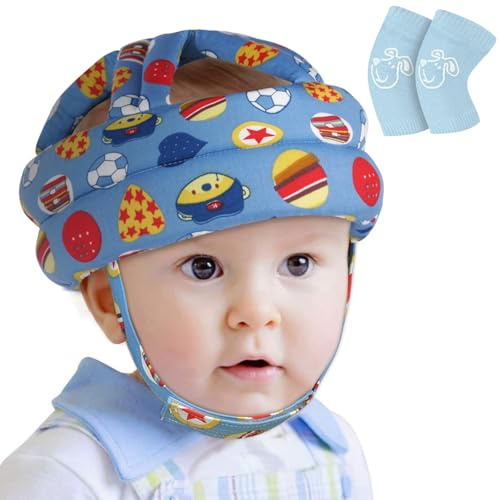 Vicloon Kopfschutz Baby, Anti-Kollision Baby Helm Kopfschutz, Baby Helm Schutzhelm, Baby Head Protector, Verstellbarer Babyhelm für Kleinkinder Lerne Laufen, für 6 Bis 24 Monate Baby-Fußball
