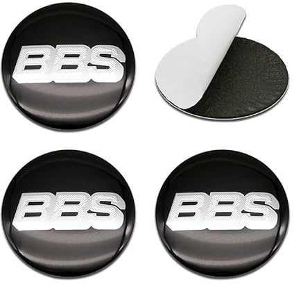 XMYLYH 4 Stück Auto Nabendeckel Aufkleber für BBS 60mm, Radkappenaufkleber Rad Emblem Abzeichen Radnabenabdeckung-Logo Sticker Auto Zubehör