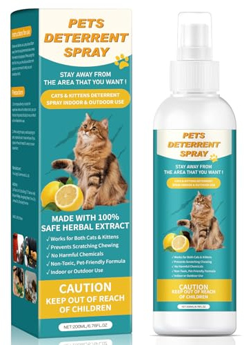 QROHIPX Natural Cat Deterrent Spray, Safe for Indoor & Outdoor | No Trace Residue Formula, Protect Furniture & Garden, Upgraded Cat Training Essential (200ML)