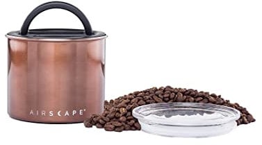 Airscape Edelstahl-Kaffeebehälter – Aufbewahrungsbehälter für Lebensmittel – Patentierter luftdichter Deckel – Erhaltung der Lebensmittelfrische durch überschüssige Luft (Klein, mokka)