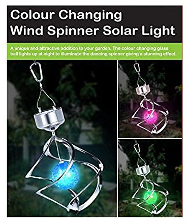Globatek Girouette solaire lumineuse à couleur changeante Ne nécessite pas de câble