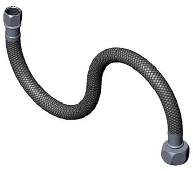 T&S Brass 016297-45 Flex Connector Hose, 1/2 NAPS-F x 1/4 NAPS-F x 18 Overall Length
