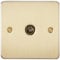 Knightsbridge FP0100BB Brushed Brass FPAV0100BB Flat Plate 1G Tv Outlet (Non-Isolated), 230 V