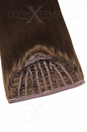 7Clip Haarteil Clip In Extensions 50 cm Remy Echthaar Halbperücke Half Wig