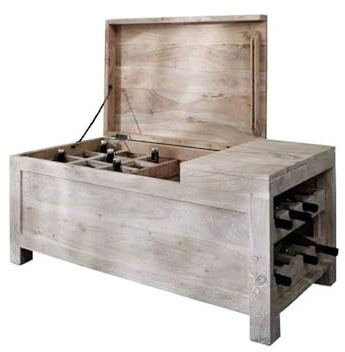 Massivmöbel Akazie Weintruhe Holz Möbel massiv Nature White #34 getüncht