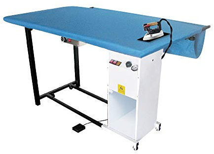EOLO Tavolo da Stiro Professionale Rettangolare TS06 Piano Riscaldato Aspirante 150x81 cm Caldaia a Risparmio Energetico Ferro da Stiro Termostato Raccogli Tenda Ruote Efficienza Energetica A++