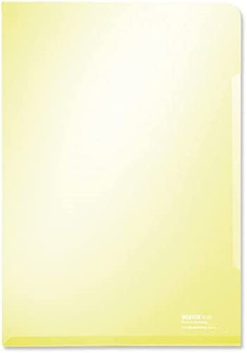 Leitz 41530215 Premium Sichthülle, PVC, glänzend, 150 Mikron, für 30 Blatt, DIN A4, Gelb, 100 Stück