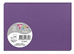 Clairefontaine 1337C Packung mit 25 Karten Pollen in Format C6, 110 x 155mm, 210g, Violett