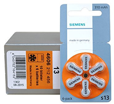 10 x 6 Zink-Luft Hochleistungs-Batterien - Siemens S 13