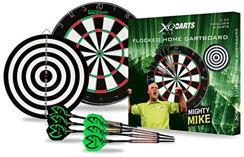 XQMAX Papier Dartboard Set Michael van Gerwen, 2cm dick, inkl. 6 Steel Darts