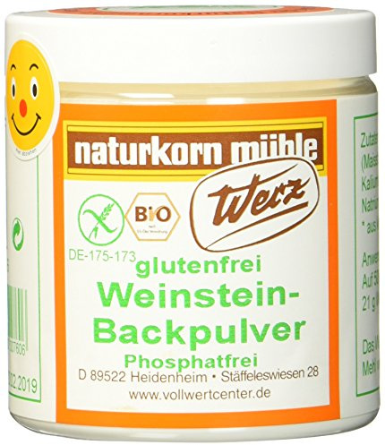Werz Weinstein Backpulver glutenfrei 2er Pack (2 x 150 g Dose) - Bio