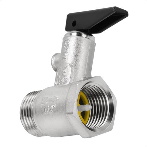 HYDROBIL Válvula de Alivio de Presión de Seguridad Para Caldera Calidad Para Calentador de Agua Temperatura Máxima: +100°C Presión Máxima: 8 Bar Rosca 2x 1/2 Latón Niquelado