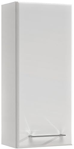 Pelipal Badezimmer Hängeschrank Quickset 376 in Weiß Hochglanz, 30 cm breit | Bad Wandschrank mit 1 Tür und 2 Glas-Einlegeböden