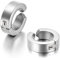 JewelryWe Schmuck 2x Creolen Edelstahl ohne Loch Fake Ohrstecker Ohrclips Klappcreolen Huggie 4mm Silber