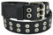 DayneQ 4cm Breit 2 Reihe Ösen Echt Leder Guertel - SCHWARZ Bundweite 125cm
