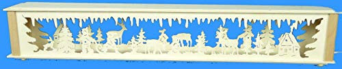 Rudolphs Schatzkiste Schwibbogenerhöhung mit Schlittenkind Waldtiere und Beleuchtung BxHxT 72x10x10cm NEU Lichterbogen Fensterbogen Spitzbogen Erzgebirge Seiffen Weihnachten Licht Holz Dekoration