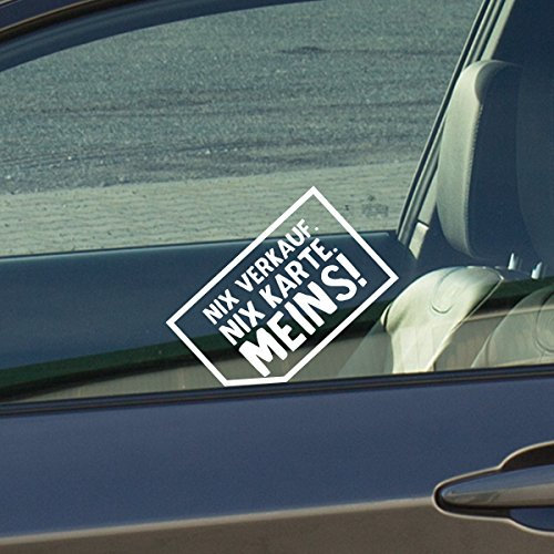 Motoking Autoaufkleber - Lustige Sprüche & Motive für Ihr Auto - Nix Nix Karte. Meins! - 12 x 7,5 cm - Weiß Glänzend