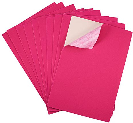 BENECREAT 20PCS Velvet (Deep Pink) Stoff Klebrige Rückseite Klebstoff A4 Blatt (21 x 30 cm), selbstklebend, langlebig und wasserfest, vielseitig verwendbar, ideal für Kunst und Handwerk