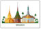 Kühlschrankmagnet Buddhistischer Wat Tempel in Bangkok, Thailand