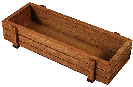 Ausla Fioriera Rettangolare in Legno, Vasi Legno per Piante Succulente, Vasi per Piante Grasse, per Interni ed Esterni, 22,5 x 8,4 x 4,1 cm