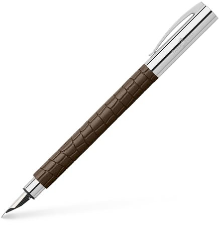 Faber-Castell 146050 Füller Ambition, Feder M, 3D Croco Braun