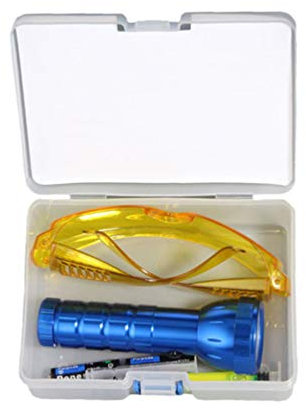 Wakauto Auto Aire Acondicionado Linterna Detector de Fugas Herramienta Coche AC Prueba de Fugas UV Gafas Protectoras Detector de Fugas para Aire Acondicionado Coche
