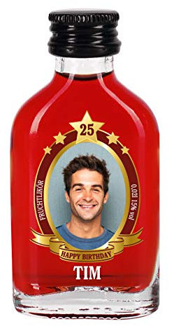 Lustapotheke® Geburtstag Schnaps mit Foto und Alter bedruckt Herzlichen Glückwunsch Kirschlikör