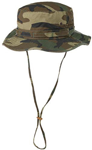 Lipodo Camouflage Stoffhut Damen/Herren - 100% Baumwolle - Packable - Sommerhut mit Kinnband - Waschbar bei 30 Grad - Sonnenhut Frühjahr/Sommer Camouflage L (58-59 cm)